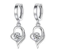 Orecchini Naso Brillantino 3 Mm a cuore da donna Orecchini pendenti con temperamento eterni lunghi in (White, One Size)