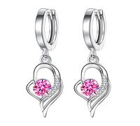 Orecchini Naso Brillantino 3 Mm a cuore da donna Orecchini pendenti con temperamento eterni lunghi in (Pink, One Size)