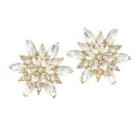 Orecchini Natalizi a Fiocco di Neve con Pietre Brillanti Oro per Donna | Lega e Pietre, Effetto Luminoso e Presenza Scenica, per Feste, Foto, Performance e Outfit Festivi