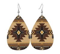 Orecchini Native American Retro Aztec Navajo Pattern Leggero Teardrop Orecchini Stampa Ciondolo Orecchio Per Decorazioni Bambina Festa