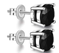 Orecchini Neri Uomo Zirconia Cubica Argento Sterling 925 Orecchini Di Diamanti Neri Per Donna Uomo