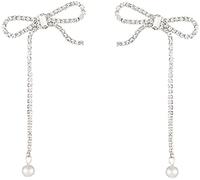 Orecchini Nodo Nappa Lunga Catena Chic Knot Threader Ciondola Orecchini Delicati Gioielli per Le Donne Ragazze Practical Treatment