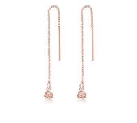 Orecchini Nodo - Orecchini Pendenti Donna Argento 925 Placcati Oro Rosa 18K - Orecchini Donna Oro Rosa - Orecchini Dorati Lunghi con Catena e Nodo Celtico - Lunghezza 74 mm