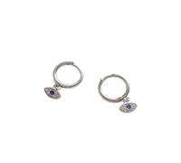 Orecchini occhio malato cristallo blu argento 925 lusso leggero regalo