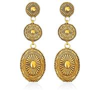 Orecchini occidentali da donna vintage a goccia d'acqua lunghi orecchini pendenti oro boho orecchini cowgirl orecchini country concerto abiti gioielli accessori, free size, Placcati in rame, Non