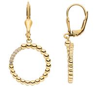 Orecchini Ohrhänger Cerchi In 333 Oro Giallo Con 12 Zirconia 16,9mm