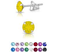 Orecchini Opale - Orecchini Donna Punto Luce Argento 925 - Orecchini a Perno - Orecchini Gialli - Orecchini Lobo Donna Argento 925 - Punto Luce Orecchini Colorati