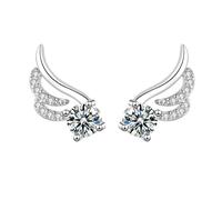 Orecchini Orecchini a chiodo zirconio placcato argento ali con zirconia cubica 23 x 7,4 mm per donna festa della mamma gioielli