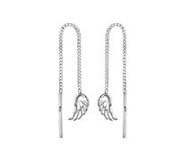 Orecchini orecchini argento sterling 925 rodiato lucido motivo ali d'angelo V