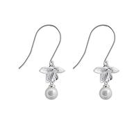 orecchini, Orecchini da donna, orecchini corti con perle d'acqua dolce antiche in argento 925 e gancio for l'orecchio