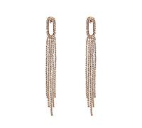 Orecchini Orecchini da nappa lunghi da donna Orecchini a goccia di rinestina floreali di strass per feste.