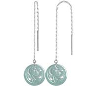 Orecchini, orecchini di giada Orecchini con fiori di loto in giada Parti in argento puro Fili for le orecchie Feng Shui Amuleto di ricchezza Chakra Gemma dell'equilibrio Acqua blu Fei Cui Fiore di gia