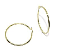 Orecchini Orecchini di oro giallo 2 mm di larghezza tubo redonde di 4.4 cm di diametro esterno. Never Say Never