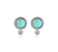 Orecchini, orecchini, orecchini con pietre preziose, orecchini pendenti con nappe turchesi a cerchio bohémien, orecchini pendenti da donna in argento sterling 100% 925, gioielli con gemme