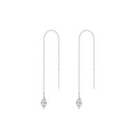 Orecchini Oro Bianco 18Kt, Donna Orecchini Orecchini a filo con pendente in moissanite in