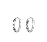 Orecchini Oro Bianco 18Kt, Orecchini Donna Cerchio con motivo a infinito smaltato