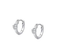Orecchini Oro Bianco Cerchio, 9K Orecchini Cerchio Donne con moissanite solitaria