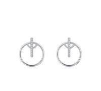 Orecchini Oro Bianco Donna, Orecchini Donna Simbolo della pace con moissanite