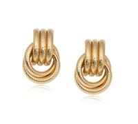 Orecchini Oro Donna, Squisiti Orecchino Pendenti, Eleganti Nodo Orecchini Donna Dorati, Earrings Particolari per Tutti i Giorni Feste Matrimoni Accessori (Oro-D)
