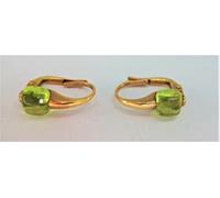 ORECCHINI ORO MASSICCIO GIALLO 18 KT 750 DONNA QUARZO NUDO PENDENTI CERCHIETTO