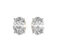 Orecchini ovali classici in argento sterling 925 | Placcatura in oro n. Pietra: 2 | Dimensioni gemma: 3,00-3,99 mm | Peso: 6 ct | Forma: ovale | 5,5 grammi |LKE_G_00154