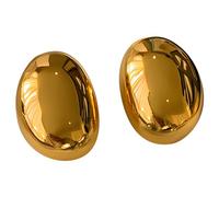 Orecchini ovali dorati audaci, borchie in ottone placcato 24K con perno in argento S925 per le donne