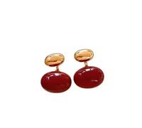 Orecchini ovali placcati in smalto rosso Beanbean, accessori da lavoro quotidiano per donna