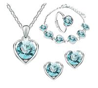 Orecchini Pacchi a forma di cuore e con diamanti personalizzati da donna Gioielli Decorativi (Blue, One Size)