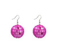 Orecchini Palla da Discoteca 1 Paio Orecchini Pendenti Discoteca Orecchini a Sfera da Discoteca per Donna Bambina, Costume da Discoteca, Accessori Anni 70 (Viola)