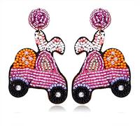 Orecchini pasquali con perline da donna a forma di coniglietto pasquale, orecchini a goccia carini a forma di coniglio, orecchini a goccia per primavera e vacanze, in resina, senza pietre preziose