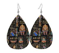 Orecchini Pelle Donna Ancient Egyptian Goddess Symbol Golden Symbol Leggero Orecchini Di Pelle Stampa Waterdrop Di Orecchino Di Cuoio Per Decorazioni Bambina Vacanze