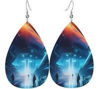 Orecchini Pelle Donna Science Fiction Print Leggero Orecchini Donna Pendenti Stampa Waterdrop Di Orecchino Di Cuoio Per Bambina Decorazioni Festa