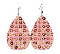 Orecchini Pendent Tasty Donut Drop-Shaped Leather Earring Dangle Lightweight Earring Decoration Holiday Birthday Party Gift Orecchini Penzolare Goccia Accessori Per Donne Feste Appuntamenti