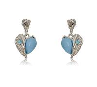 Orecchini pendente a cuore Boho da donna-Goccia blu cielo e orecchini a goccia con cristallo quadrato, gioielli alla moda regalo per lei