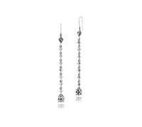 Orecchini Pendente Art Déco Tondi in Argento Sterling 925 con Marcasite