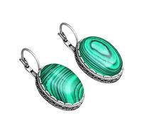 Orecchini Pendente Donna,Orecchini Pendenti In Malachite Vintage Con Intarsio Pendente Ovale Orecchini Pendenti Con Gancio Orecchini Con Pietre Preziose Gioielli In Stile Barocco Antico Regalo Per R