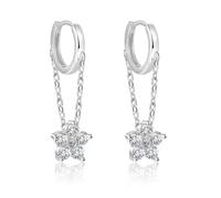 Orecchini pendenti a catena a cerchio in argento Sterling 925 con nappa, orecchini a cerchio per donne e uomini con catena in oro CZ orecchini pendenti per piercing a elica, Argento sterling