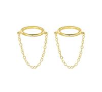 Orecchini pendenti a catena a cerchio in argento Sterling 925 con nappa, orecchini a cerchio per donne e uomini con catena in oro CZ orecchini pendenti per piercing a elica, Argento sterling