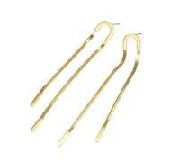 Orecchini pendenti a catena a serpente vintage con nappa, per donne e ragazze, placcati in oro, delicati orecchini pendenti a forma di U, lunghi orecchini pendenti a barra curva punk frangia cascata