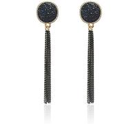 Orecchini pendenti a catena lunga con nappe Orecchini pendenti da donna con pietre nere Gioielli da sposa bohémienMolto bello e alla moda.