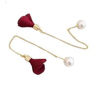 Orecchini pendenti a catena lunga da donna Orecchini pendenti con perle in finto fiore Regalo creativo e utileIntelligenza pratica.