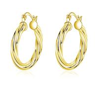 Orecchini pendenti a cerchio da donna Orecchini pendenti placcati in oro 14K / 18 carati leggeri Huggie Stud Evil Eye/Lightning/Lock/Spike/Heart/Star/Snake Sparkling, Acciaio inossidabile