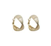 Orecchini pendenti a cerchio intrecciati in oro da donna con ciondola a forma di Huggie gioielli alla moda regalo da donna