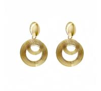 Orecchini pendenti a cerchio multistrato in oro da donna, orecchini geometrici metallici, orecchini a doppio cerchio oversize alla moda, gioielli minimalisti eleganti per feste e uso quotidiano