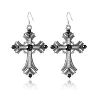 Orecchini pendenti a croce con perle per le donne esagerati con grande croce goccia orecchini di cristallo lucido croce fascino orecchino gotico punk gioielli alla moda regalo, Large, Acrilico