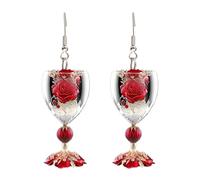 Orecchini pendenti a di calice di vino - Fine Artigianato Acrilico Goccia Charm | Gioielli leggeri e innovativi, accessorio divertente per cocktail da donna, regalo di compleanno, bomboniera