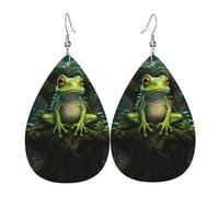 Orecchini pendenti a doppia faccia con stampa di rana della pace, accessori, orecchini pendenti per donne per tutte le occasioni