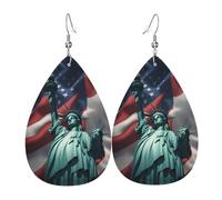 Orecchini pendenti a doppia faccia con stampa statua della libertà, accessori e orecchini pendenti da donna per tutte le occasioni