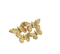 Orecchini pendenti a farfalla dorata, due orecchini a farfalla, gioielli da donna, accessori in oro stile vintage, Misura unica, Acciaio inossidabile, Nessuna pietra preziosa