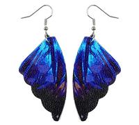 Orecchini pendenti a forma di ali di farfalla, orecchini pendenti in pelle, regalo di gioielli per le donne amiche ali di farfalla per le donne, talla única, come descritto